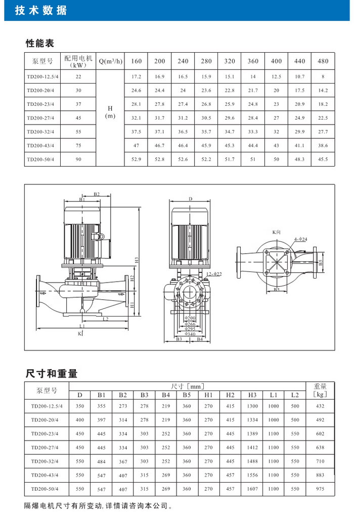 南方热水循环泵TD32/40/50/65/80/100/125/150/200/250