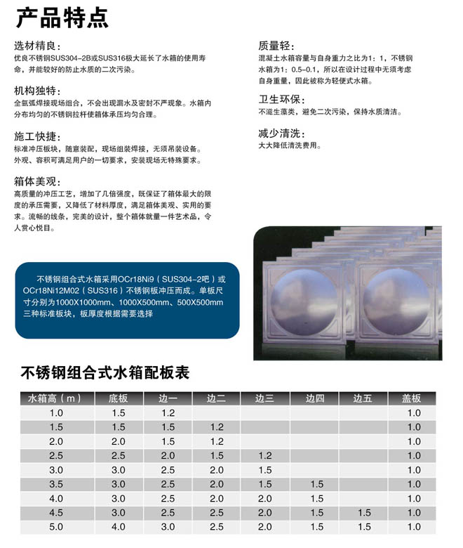 组合式不锈钢水箱